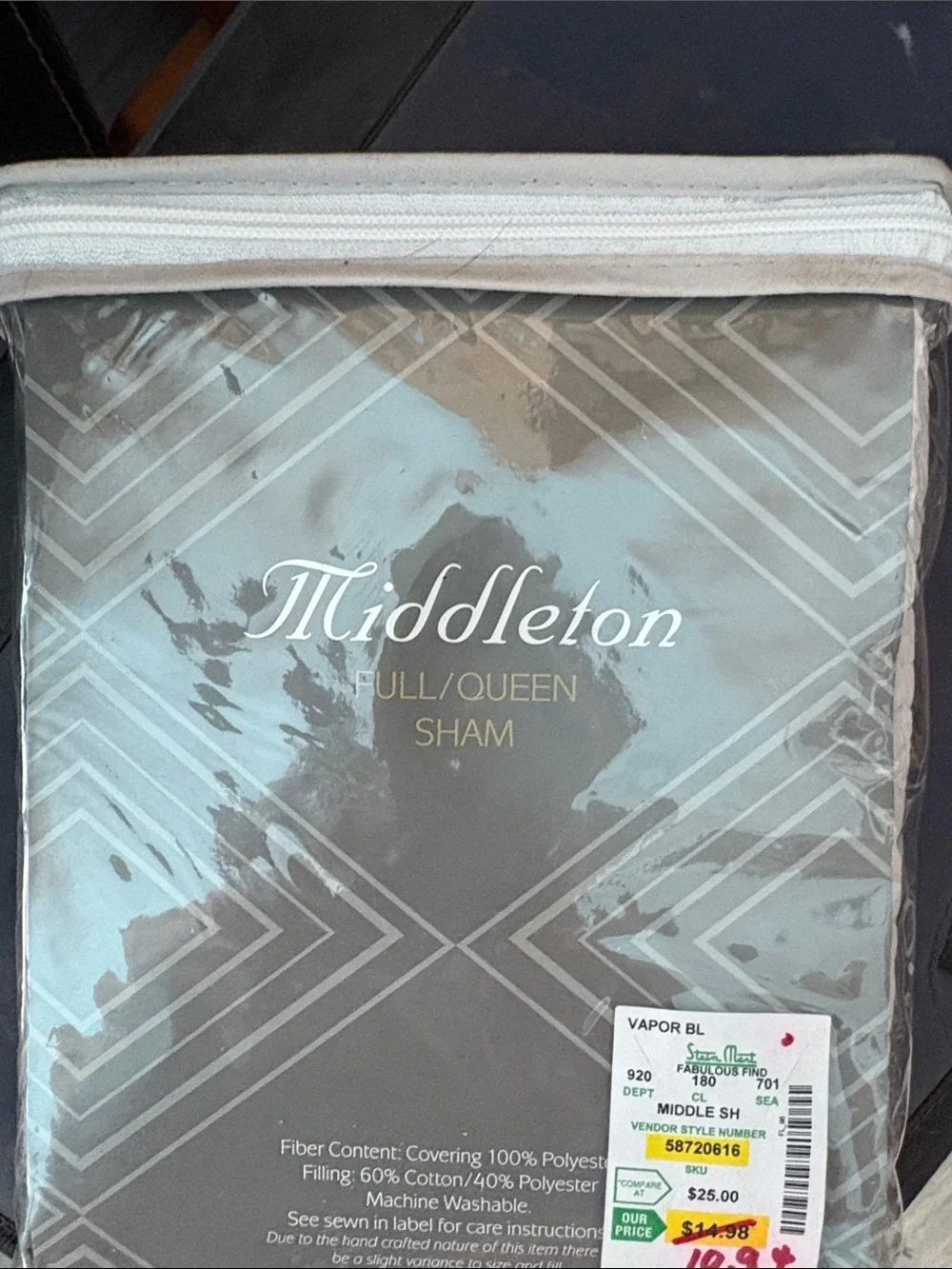 Full/Queen Sham in White - Quilted Decorative Pillow Sham